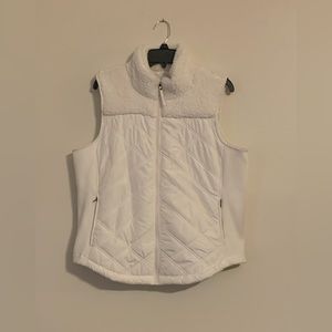 TRIBAL Women’s Winter White Fleece-Lined and Quilted Vest ~ Sz Large